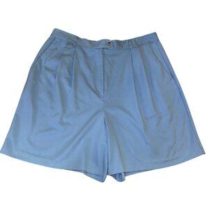 Izod Ladies Light Blue Pleated Front Shorts‎ Size 16 Preppy Tennis Golf Classic